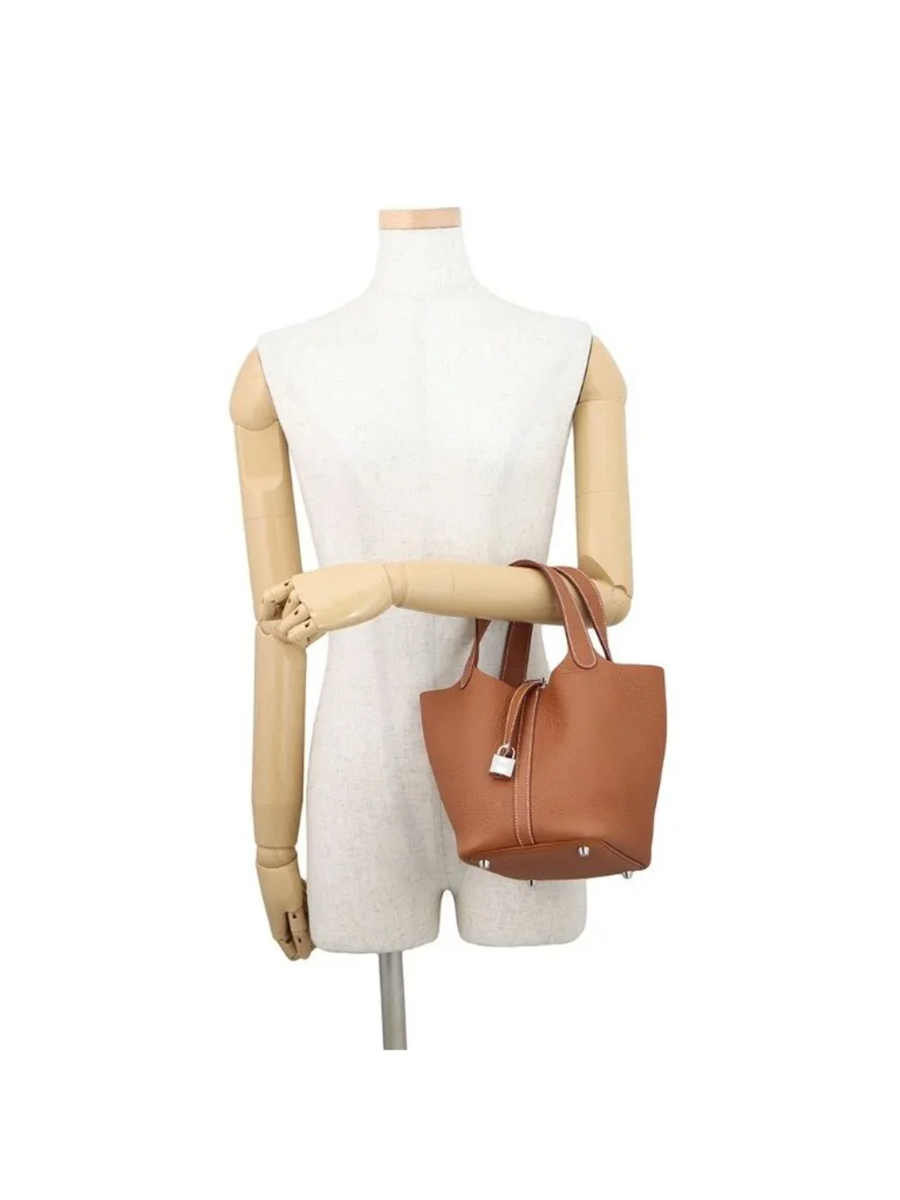 Hermes Handbag Picotin Lock PM Gold Silver Taurillon Clemence